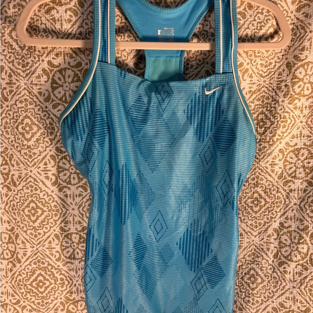 Nike Teal Blue Patterned Racerback Tank - Picture 2 of 7